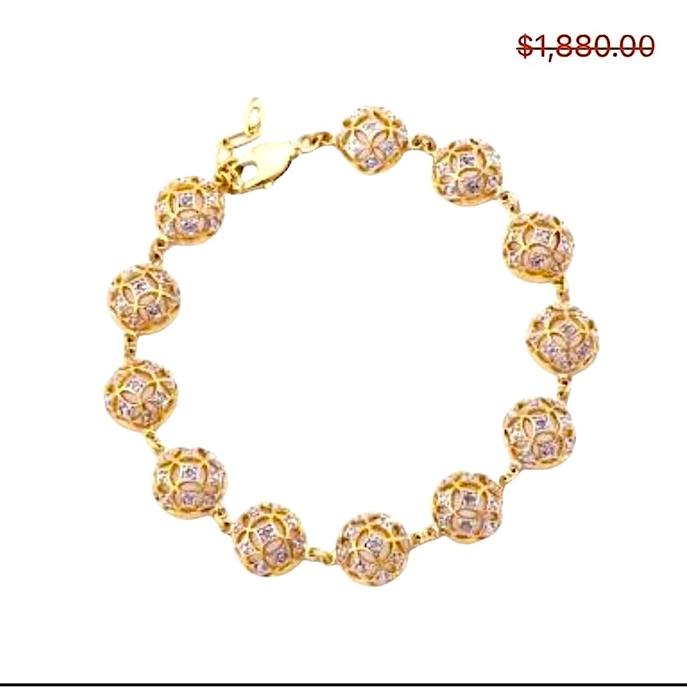 0.480 ctw REAL Brilliant Diamonds 18k Gold Bracelet